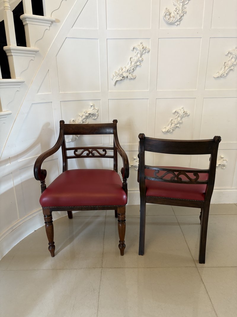 Pair of Antique George III Quality Mahogany Desk Chairs - Image 5